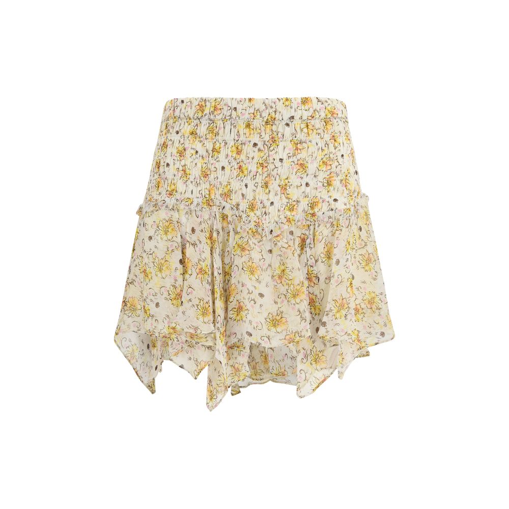 Skirt by Isabel Marant Étoile for women in viscose chiffon beige, natural & toile features an relaxed-yet-refined silhouette that elegantly showcases the Women's Asymmetrical Viscose Chiffon Mini Skirt design and sophisticated mini.
