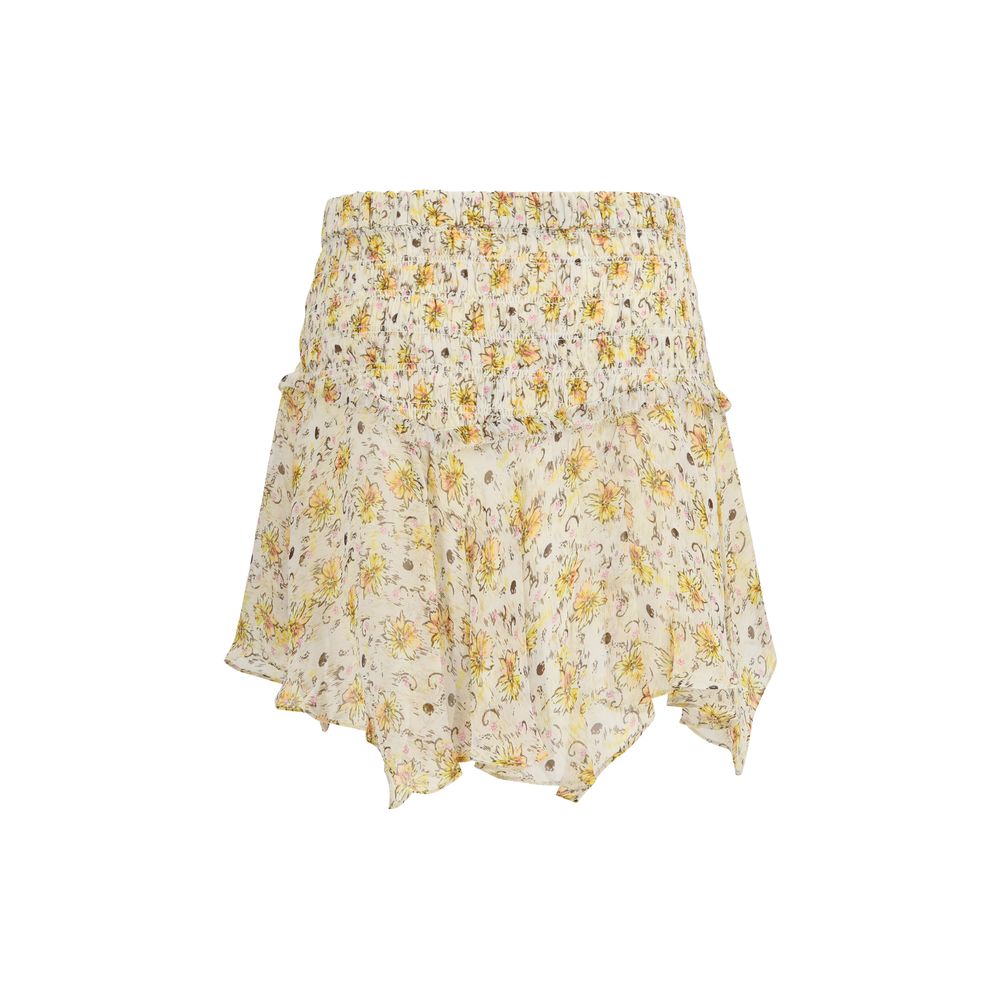 Skirt by Isabel Marant Étoile for women in viscose chiffon beige, natural & toile features an tailored silhouette, artfully capturing the essence of Women's Asymmetrical Viscose Chiffon Mini Skirt in a sophisticated mini.