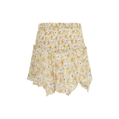 Skirt by Isabel Marant Étoile for women in viscose chiffon beige, natural & toile features an tailored silhouette, artfully capturing the essence of Women's Asymmetrical Viscose Chiffon Mini Skirt in a sophisticated mini.
