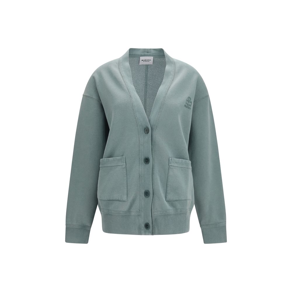 Cardigan by Isabel Marant Étoile for women in cotton polyester gray & toile features a nuanced silhouette with a refined v-neck neckline and nuanced long-sleeve detailing for a sophisticated look.
