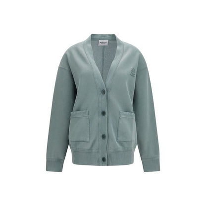 Cardigan by Isabel Marant Étoile for women in cotton polyester gray & toile features a nuanced silhouette with a refined v-neck neckline and nuanced long-sleeve detailing for a sophisticated look.