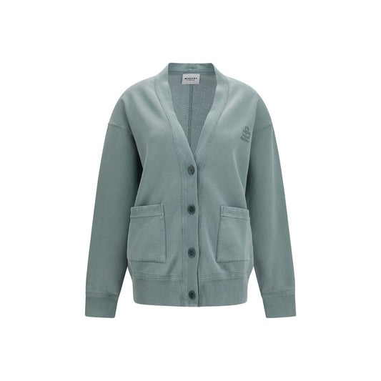 Cardigan by Isabel Marant Étoile for women in cotton polyester gray & toile features a nuanced silhouette with a refined v-neck neckline and nuanced long-sleeve detailing for a sophisticated look.