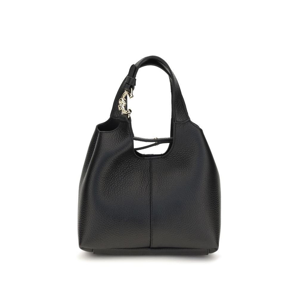 Small Crossbody Pouch Handbag by Coccinelle for women in bos taurus calf grained leather black, gold & signature features a refined silhouette, showcasing a secure zipper & button, organized , and versatile crossbody-strap, shoulder-strap, handle, adjustable-strap & detachable-strap for a refined finish.