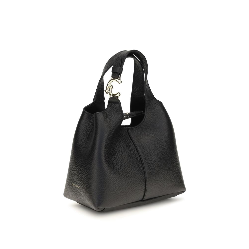 Small Crossbody Pouch Handbag by Coccinelle for women in bos taurus calf grained leather black, gold & signature features a contemporary silhouette, showcasing a secure zipper & button, ample , and contemporary crossbody-strap, shoulder-strap, handle, adjustable-strap & detachable-strap for a sophisticated look.