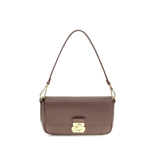 Medium 2-in-1 Shoulder & Crossbody Bag by Coccinelle for women in bos taurus calf grained leather brown & gold features an effortlessly chic silhouette with a secure , ample , and versatile crossbody-strap, shoulder-strap, adjustable-strap & handle for effortlessly chic everyday luxury.