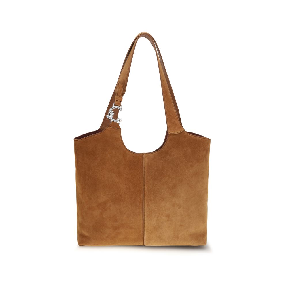 Large Shoulder Pouch Bag by Coccinelle for women in bos taurus calf leather brown, gold & signature features a effortless sophistication silhouette, secured by a zipper, magnetic, clasp & button with ample and versatile shoulder-strap & handle for a effortless sophistication finish.