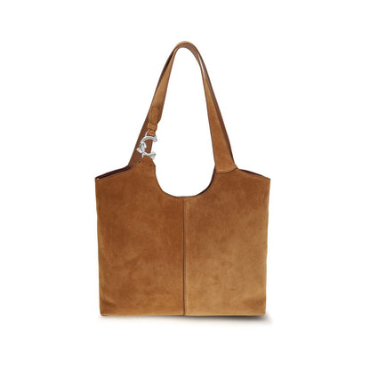 Large Shoulder Pouch Bag by Coccinelle for women in bos taurus calf leather brown, gold & signature features a effortless sophistication silhouette, secured by a zipper, magnetic, clasp & button with ample and versatile shoulder-strap & handle for a effortless sophistication finish.
