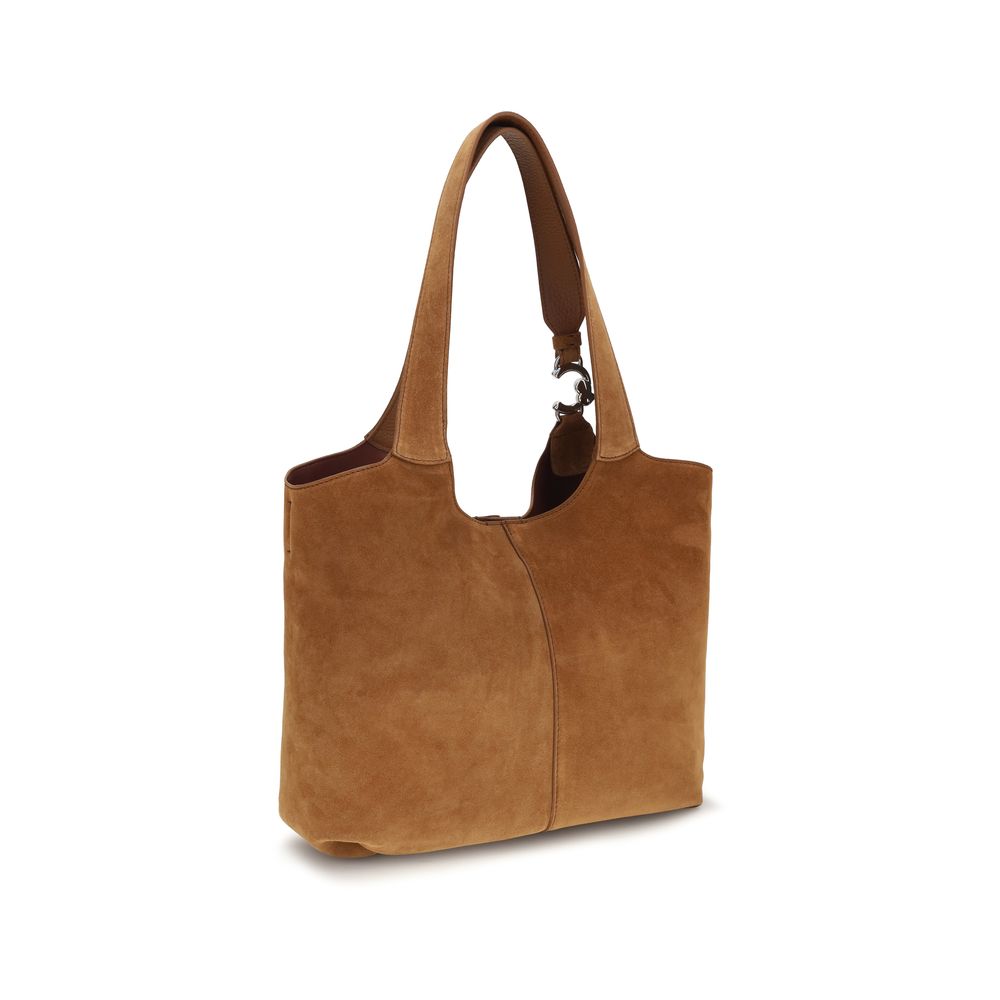 Large Shoulder Pouch Bag by Coccinelle for women in bos taurus calf leather brown, gold & signature features a effortless chic silhouette with a secure zipper, magnetic, clasp & button, ample , and versatile shoulder-strap & handle for a effortless chic finish.