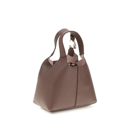 Compact Handbag by Coccinelle for women in bos taurus calf leather beige features a signature silhouette, showcasing a secure and signature with versatile shoulder-strap & handle for a sophisticated look.