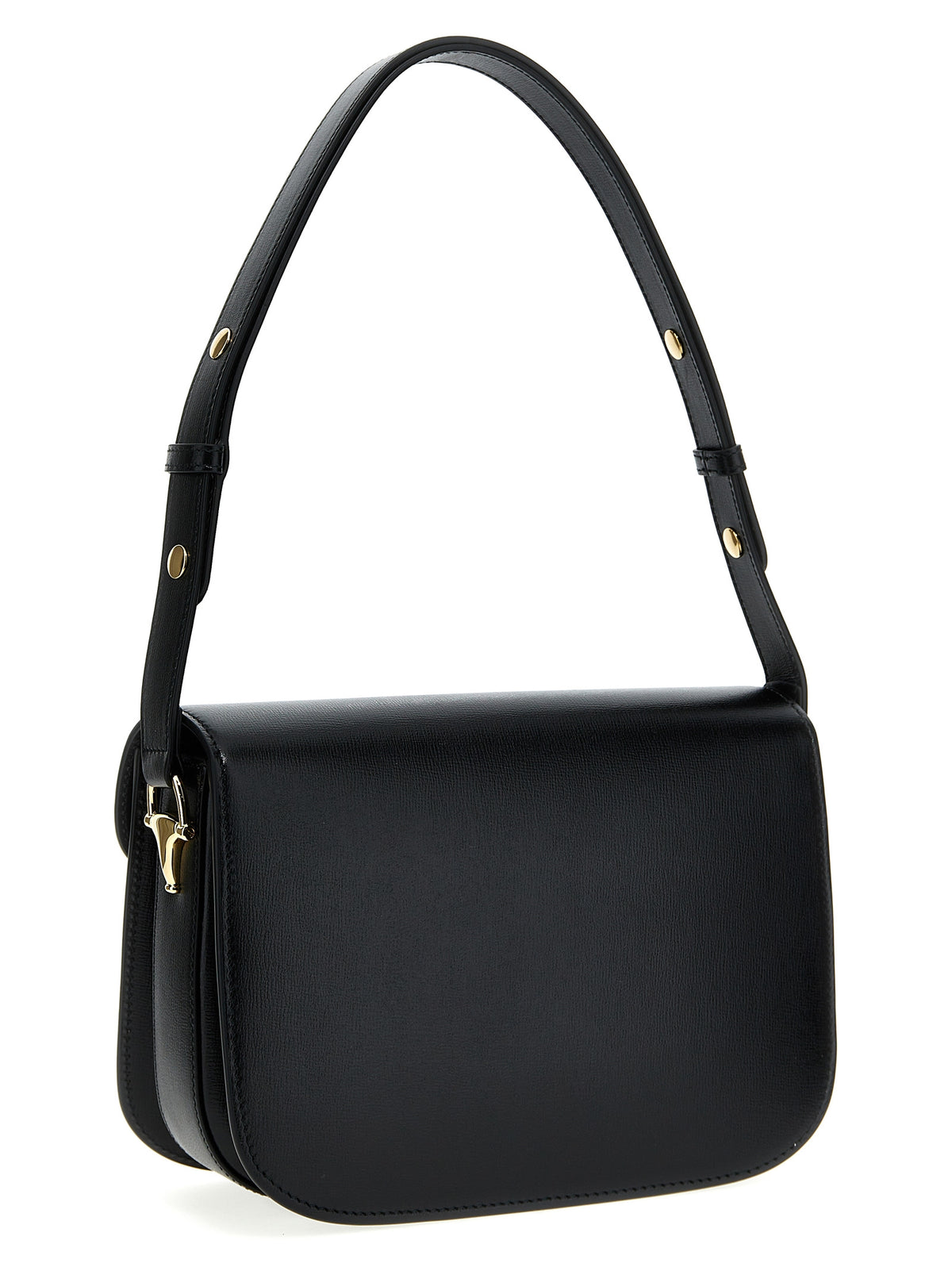 Gucci Horsebit Icon Leather Shoulder Bag - Black Gold