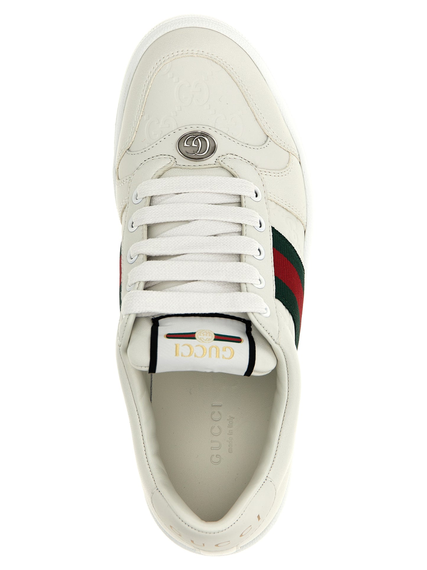 Sneakers by Gucci for women in lamb leather white features a chic design, perfectly showcasing the chic low-top style of this Ribbon Women's Low Top Lamb Leather Sneakers.