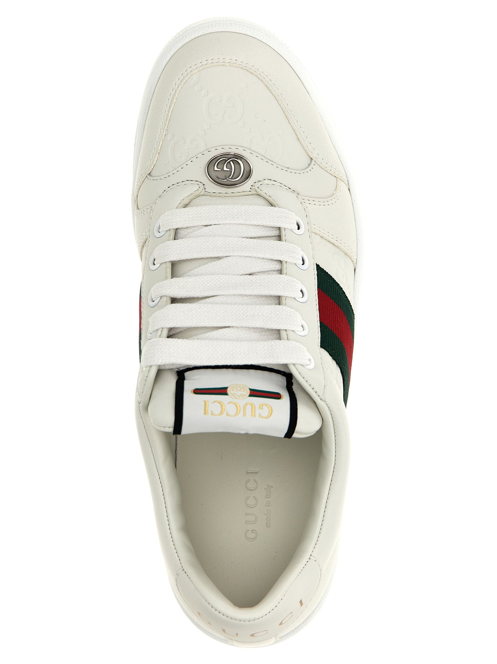 Sneakers by Gucci for women in lamb leather white features a chic design, perfectly showcasing the chic low-top style of this Ribbon Women's Low Top Lamb Leather Sneakers.