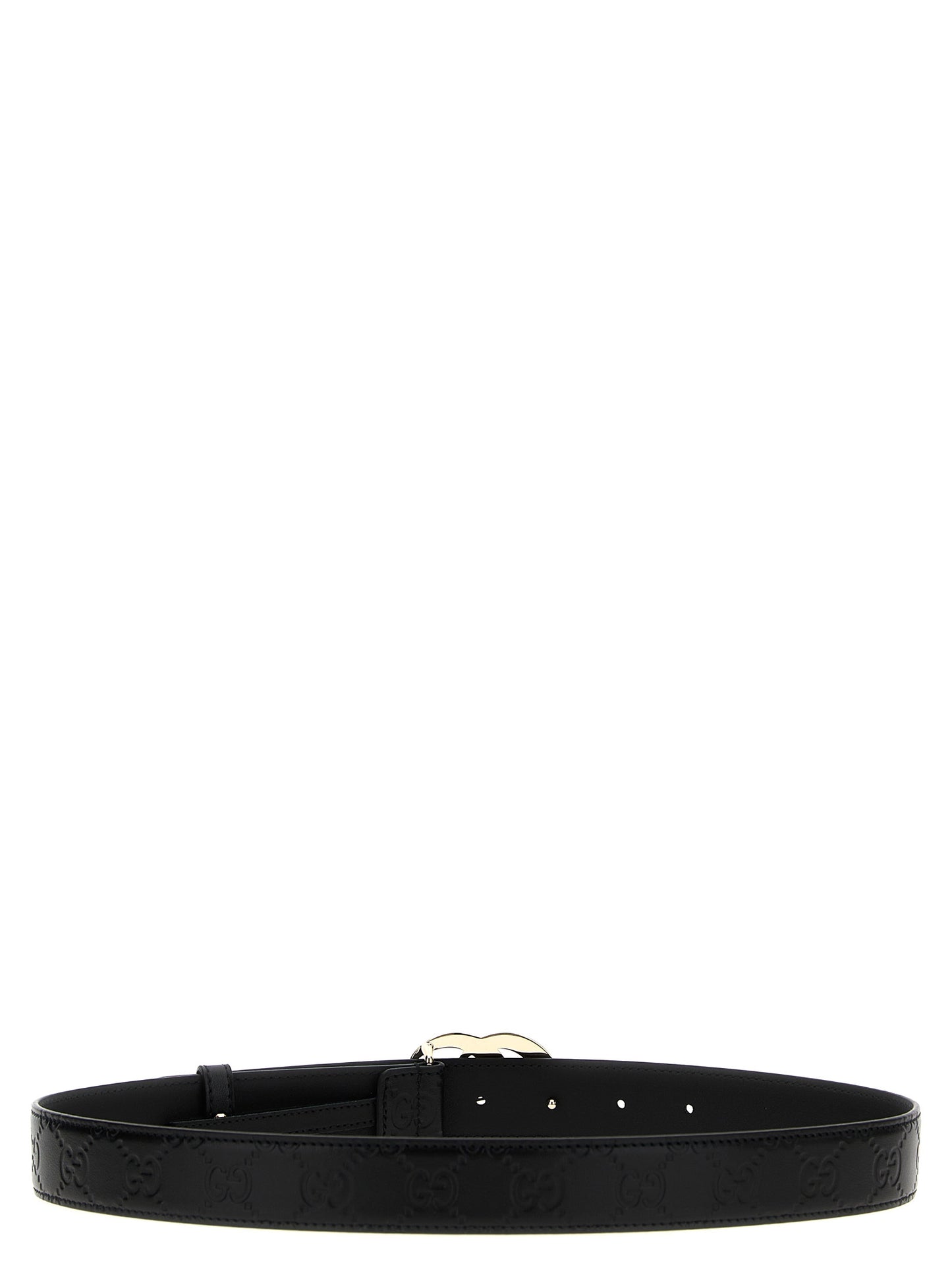 Belt by Gucci for women in bos taurus calfskin leather black features a bohemian chic silhouette, showcasing the bohemian chic Gg Bos Taurus Calfskin Leather Belt design with a sophisticated bohemian chic finish.