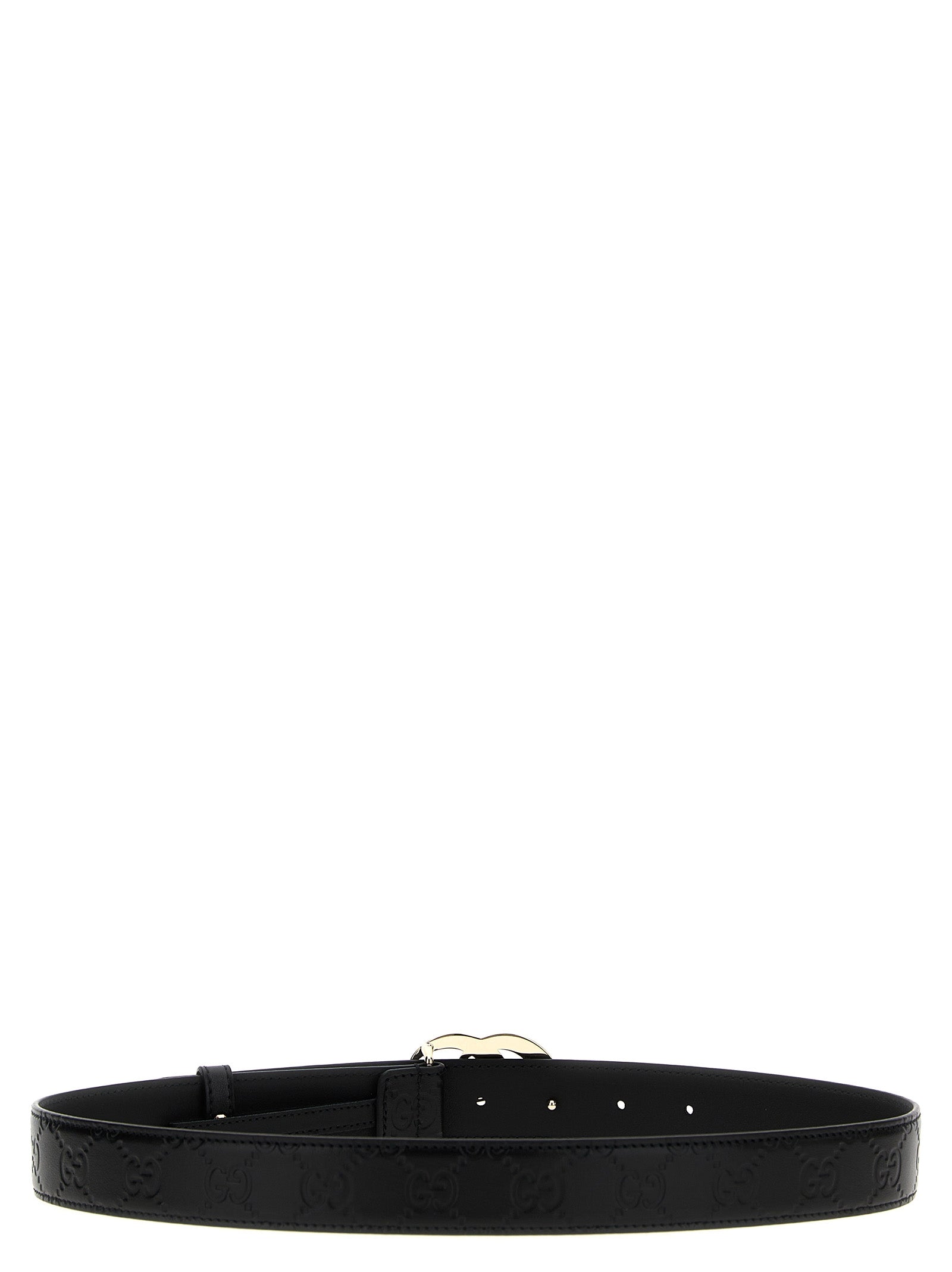 Belt by Gucci for women in bos taurus calfskin leather black features a bohemian chic silhouette, showcasing the bohemian chic Gg Bos Taurus Calfskin Leather Belt design with a sophisticated bohemian chic finish.