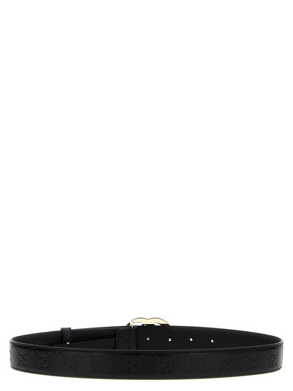 Belt by Gucci for women in bos taurus calfskin leather black features a bohemian chic silhouette, showcasing the bohemian chic Gg Bos Taurus Calfskin Leather Belt design with a sophisticated bohemian chic finish.