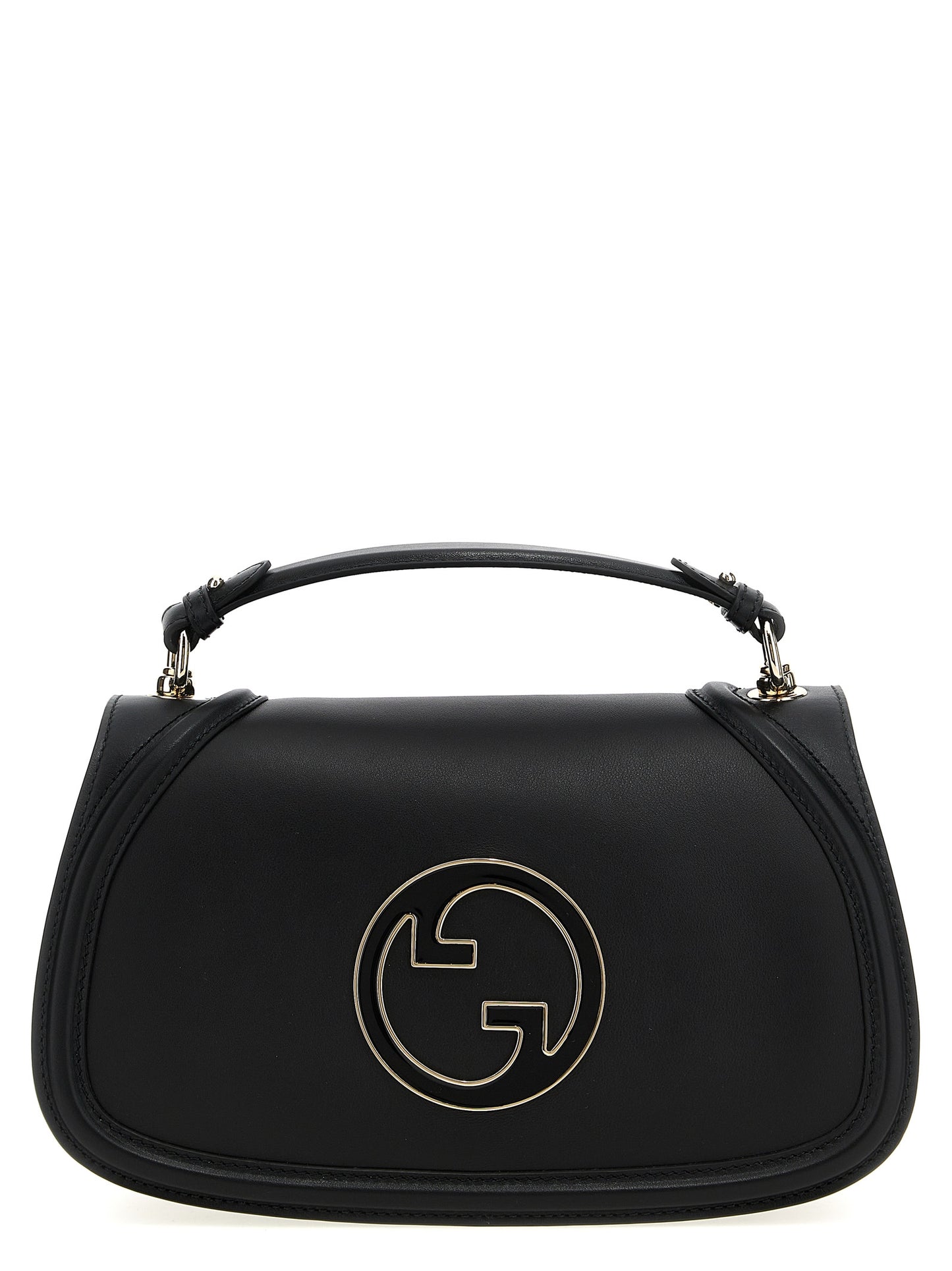 Medium Flap Handbag by Gucci for women in calfskin leather black presents a ornamental silhouette, showcasing a secure flap & magnetic, ample , and versatile shoulder-strap, handle & adjustable-strap for a ornamental finish.