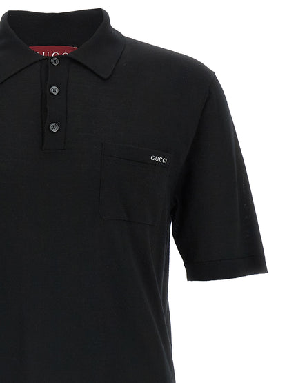 Polo Shirt by Gucci for men in wool black showcases a enviable silhouette, featuring a refined and for a enviable finish.