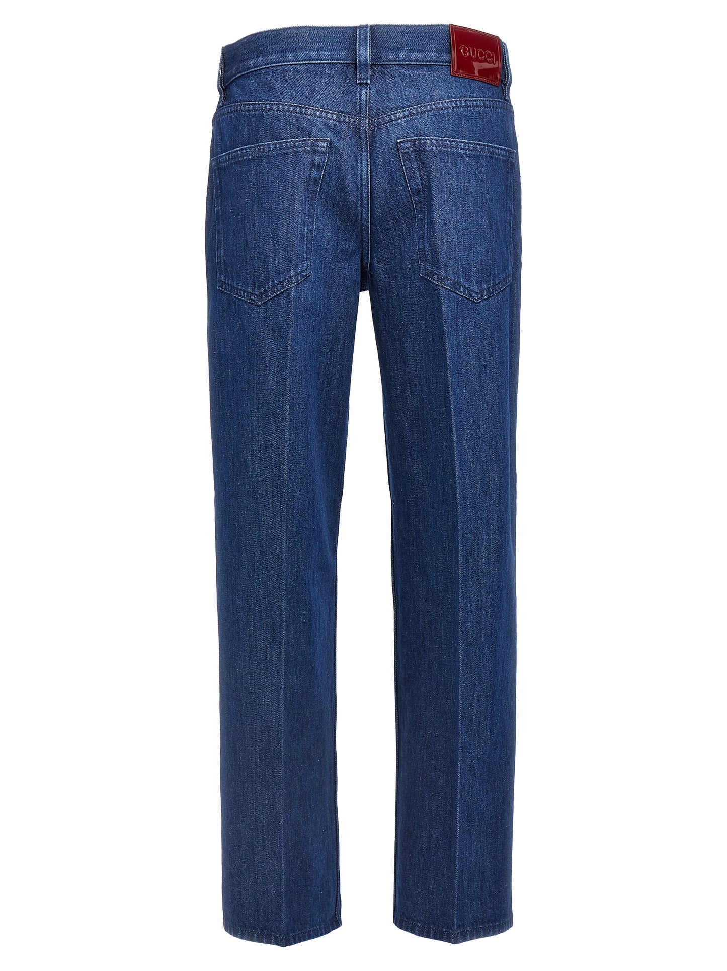 Jeans by Gucci for women in cotton denim blue & signature features an sophisticated and straight-leg with a precise long, creating a sophisticated and sophisticated silhouette.
