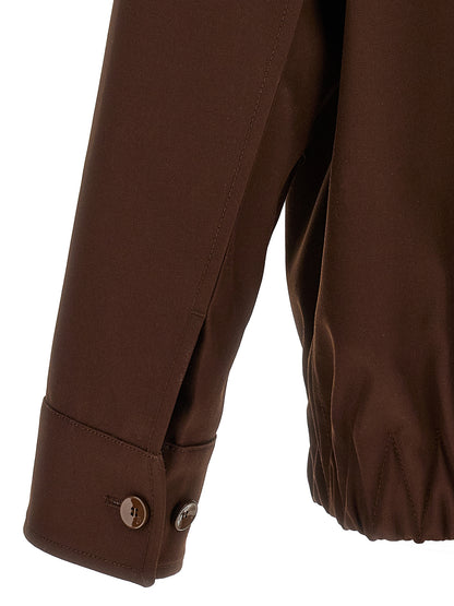 Overcoat by Gucci for men in wool brown features an voluminous silhouette, showcasing distinct and a voluminous for a truly voluminous aesthetic.