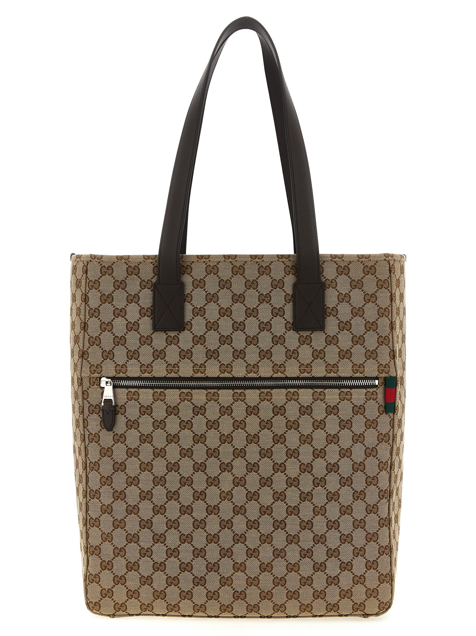 Shoulder Bag by Gucci for men in poly cotton & leather brown, signature & monogram features a distinguished silhouette, showcasing a secure zipper and distinguished with versatile shoulder-strap & handle for a distinguished finish.