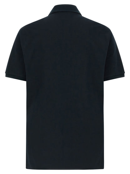 Polo Shirt by Gucci for men in cotton blue showcases a sharp silhouette, detailed with a refined and sharp for a sophisticated finish.