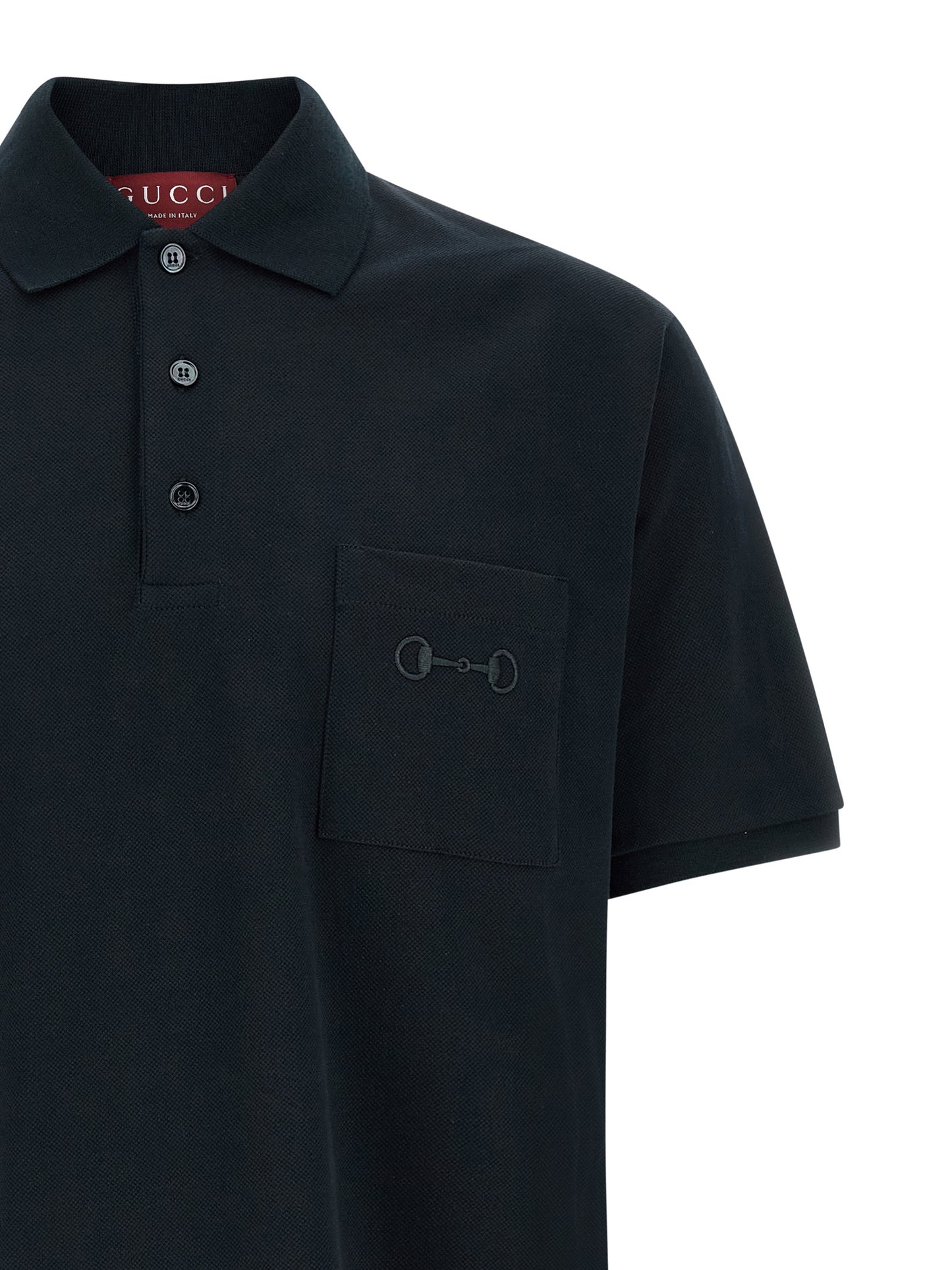Polo Shirt by Gucci for men in cotton blue features a eye catching silhouette, showcasing a refined and for a eye catching finish.