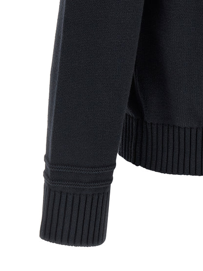 Cardigan by Gucci for men in wool cotton blue features an crisp silhouette, showcasing a sophisticated and detail for a truly crisp finish.