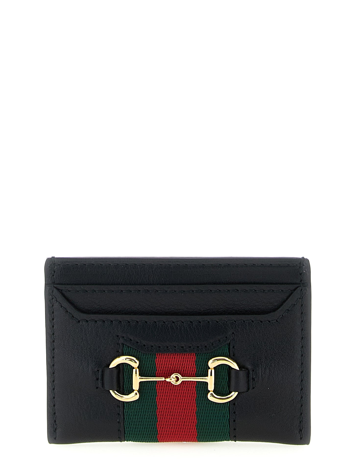 Cardholder Card Case by Gucci for women in calfskin leather black & signature showcases a couture-grade silhouette from the Horsebit Calfskin Leather Cardholder Card Case collection, highlighting functional card-organization for a couture-grade finish.