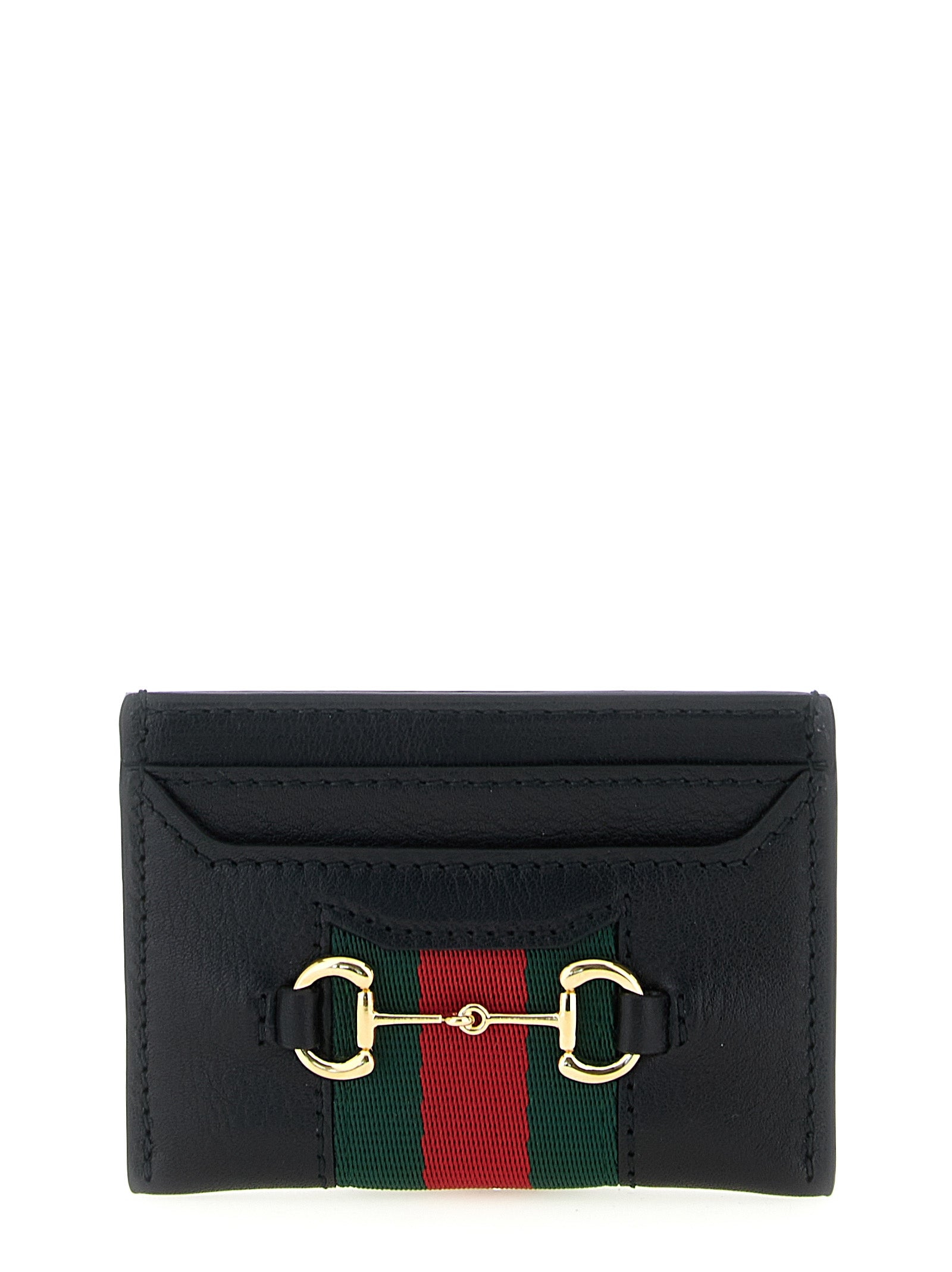 Cardholder Card Case by Gucci for women in calfskin leather black & signature showcases a couture-grade silhouette from the Horsebit Calfskin Leather Cardholder Card Case collection, highlighting functional card-organization for a couture-grade finish.