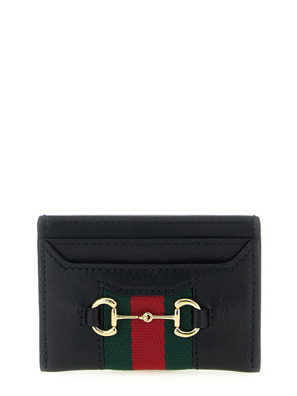 Cardholder Card Case by Gucci for women in calfskin leather black & signature showcases a couture-grade silhouette from the Horsebit Calfskin Leather Cardholder Card Case collection, highlighting functional card-organization for a couture-grade finish.
