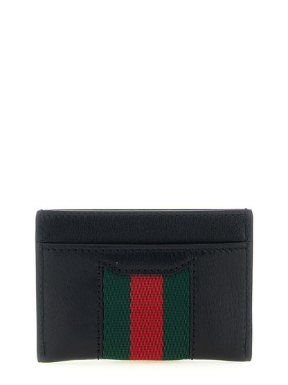 Cardholder Card Case by Gucci for women in calfskin leather black & signature features an dynamic silhouette from the Horsebit Calfskin Leather Cardholder Card Case collection, highlighting dynamic card-organization for a premium and sophisticated look.