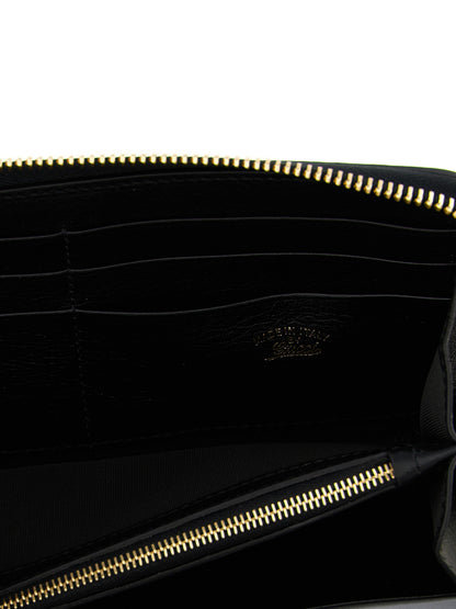 Cardholder Card Case by Gucci for women in calfskin leather black & signature features a polished Horsebit Calfskin Leather Cardholder Card Case design with polished card-organization zip-around.