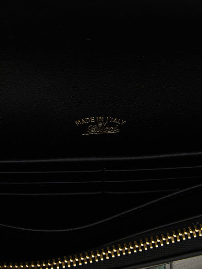 Cardholder Card Case by Gucci for women in calfskin leather black & signature features an meticulous design, elegantly showcasing the refined Horsebit Calfskin Leather Cardholder Card Case aesthetic while integrating sophisticated card-organization compact-design.
