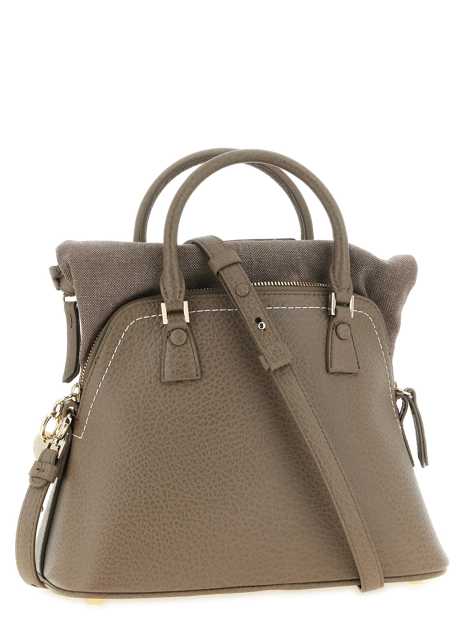 Mini Shoulder Bag by Maison Margiela for women in canvas caiman & calf leather gray, gold, white & signature features an effortlessly chic silhouette with a secure , ample , and versatile shoulder-strap, handle & adjustable-strap for effortlessly chic everyday luxury.