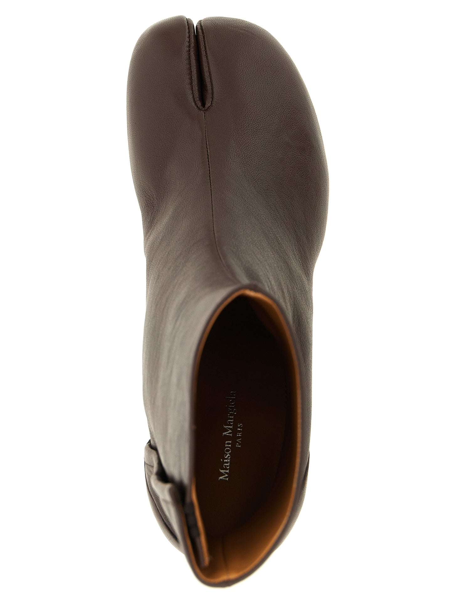 Ankle Boots by Maison Margiela for women in lamb leather brown, white & signature features an dynamic silhouette, showcasing the dynamic Women's Lamb Leather Ankle Boots design with its distinctive and elegant .