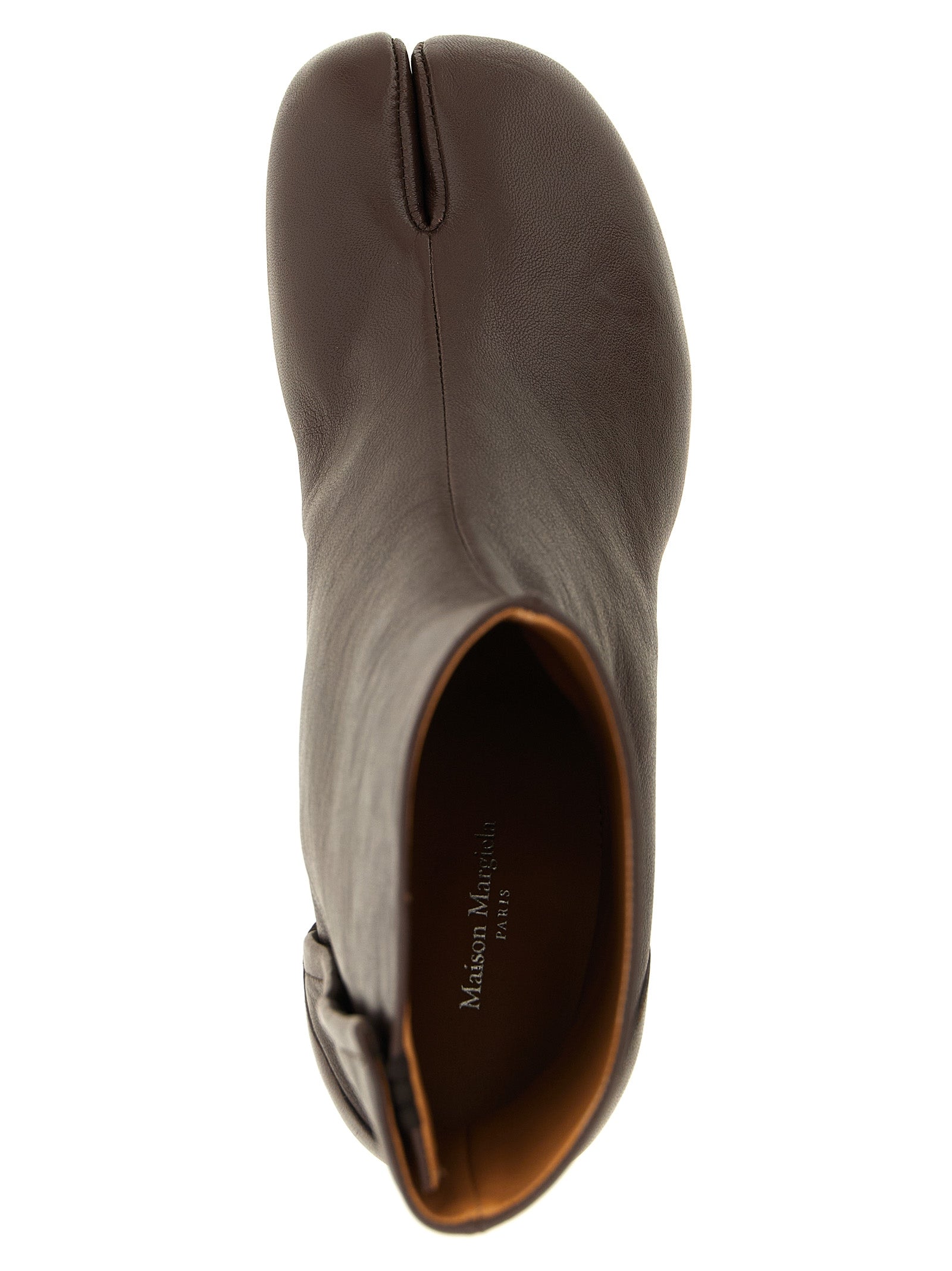 Ankle Boots by Maison Margiela for women in lamb leather brown, white & signature features an dynamic silhouette, showcasing the dynamic Women's Lamb Leather Ankle Boots design with its distinctive and elegant .