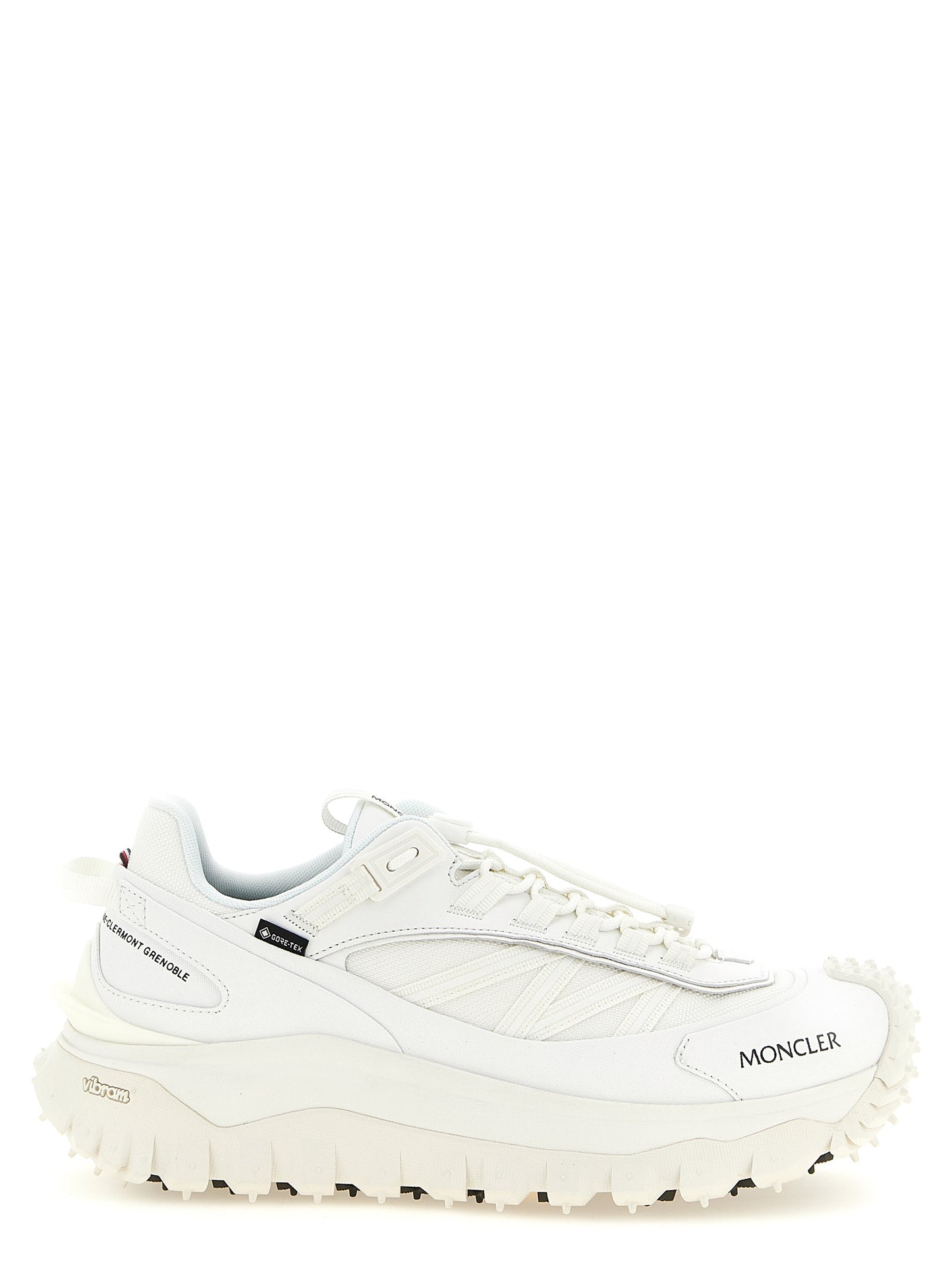Athletic Sneakers by Moncler for men in leather white & signature features an exquisite silhouette, showcasing the premium athletic style of the Men's Athletic Leather Sneakers with an exquisite finish.
