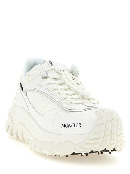 Athletic Sneakers by Moncler for men in leather white & signature showcases an impeccable silhouette, defined by an impeccable athletic style design that perfectly captures the essence of the Men's Athletic Leather Sneakers.