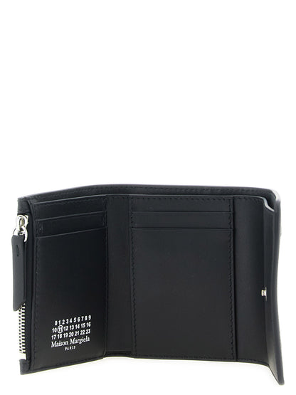 Cardholder Card Case by Maison Margiela for women in bos taurus calf suede leather black, silver & signature features a distinguished silhouette, showcasing the distinguished design of the Four Stitches Bos Taurus Calf Suede Leather Cardholder Card Case with refined card-organization compact-design coin-purse.