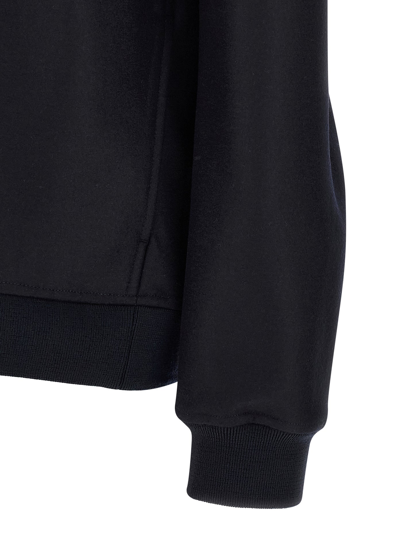 Overcoat by Jil Sander for men in wool blue & silver features a contemporary silhouette showcasing a contemporary and refined for a sophisticated finish.