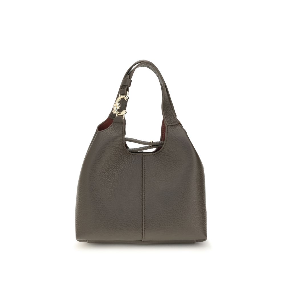 This Small Crossbody Oval Handbag by Coccinelle for women in bos taurus calf grained leather and brown & gold presents a sculptural silhouette featuring a secure zipper & button, ample , and versatile crossbody-strap, shoulder-strap, handle, adjustable-strap & detachable-strap for a sculptural finish.