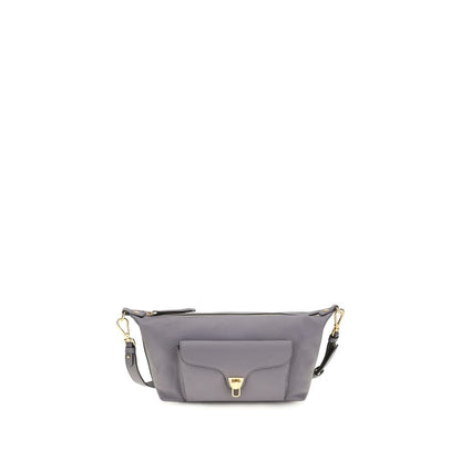 Shoulder Bag by Coccinelle for women in bos taurus calf leather gray, gold & signature presents a versatile silhouette, showcasing a secure zipper and versatile external-pockets with versatile shoulder-strap & adjustable-strap for a sophisticated look.