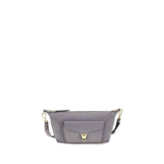 Shoulder Bag by Coccinelle for women in bos taurus calf leather gray, gold & signature presents a versatile silhouette, showcasing a secure zipper and versatile external-pockets with versatile shoulder-strap & adjustable-strap for a sophisticated look.