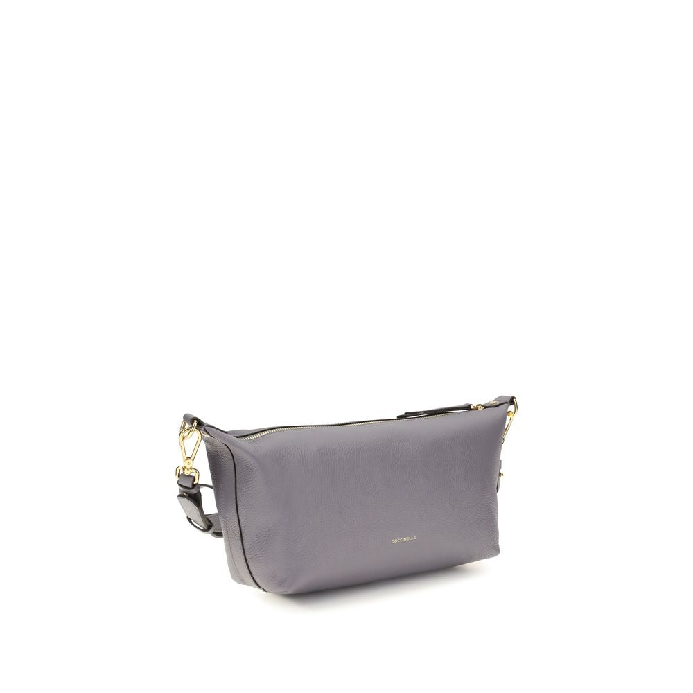 Shoulder Bag by Coccinelle for women in bos taurus calf leather gray, gold & signature features an effortlessly chic silhouette with a secure zipper, ample external-pockets, and versatile shoulder-strap & adjustable-strap for effortlessly chic everyday luxury.