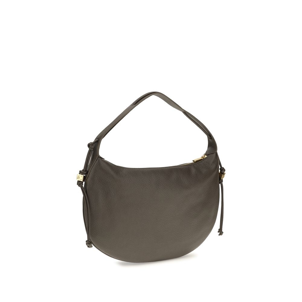 Shoulder Bag by Coccinelle for women in bos taurus grained calf leather brown, gold & signature presents a versatile silhouette, showcasing a secure zipper and versatile with versatile shoulder-strap for a sophisticated look.
