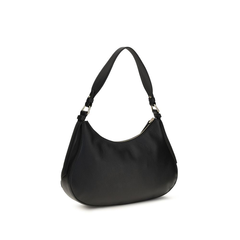 Small Shoulder Bag by Coccinelle for women in bos taurus calf leather black, gold & signature features a distinguished silhouette, showcasing a secure zipper & magnetic and distinguished built-in-compartments with versatile shoulder-strap, adjustable-strap & handle for a distinguished finish.