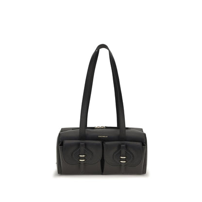 Shoulder Flap Bag by Coccinelle for women in bos taurus calf leather black showcases a enviable silhouette, artfully detailed with a secure flap & zipper, organized , and versatile shoulder-strap & handle for a enviable look.