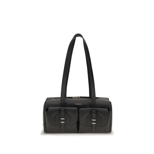 Shoulder Flap Bag by Coccinelle for women in bos taurus calf leather black showcases a enviable silhouette, artfully detailed with a secure flap & zipper, organized , and versatile shoulder-strap & handle for a enviable look.
