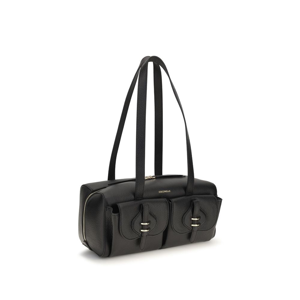 Shoulder Flap Bag by Coccinelle for women in bos taurus calf leather black features a effortless chic silhouette with a secure flap & zipper, ample , and versatile shoulder-strap & handle for a effortless chic finish.