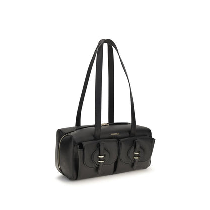 Shoulder Flap Bag by Coccinelle for women in bos taurus calf leather black features a effortless chic silhouette with a secure flap & zipper, ample , and versatile shoulder-strap & handle for a effortless chic finish.